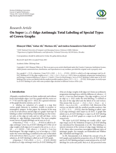 Research Article On Super of Crown Graphs -Edge-Antimagic Total Labeling of Special Types