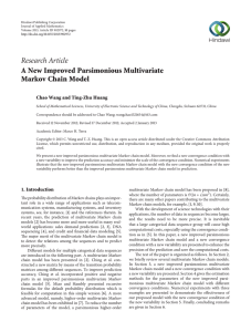 Research Article A New Improved Parsimonious Multivariate Markov Chain Model