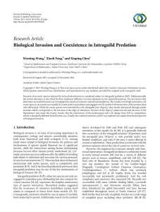 Research Article Biological Invasion and Coexistence in Intraguild Predation Wenting Wang, Xiaoli Feng,