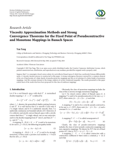 Research Article Viscosity Approximation Methods and Strong