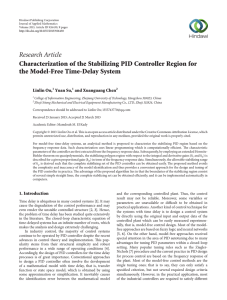 Research Article Characterization of the Stabilizing PID Controller Region for Linlin Ou,