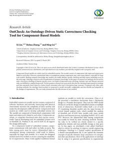 Research Article OntCheck: An Ontology-Driven Static Correctness Checking Tool for Component-Based Models