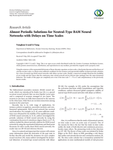 Research Article Almost Periodic Solutions for Neutral-Type BAM Neural
