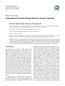 Research Article Transmitted Waveform Design Based on Iterative Methods Bin Wang, Jinkuan Wang,
