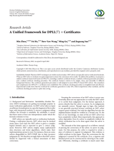 Research Article A Unified Framework for DPLL( Min Zhou, Fei He,