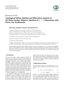 Research Article Topological Soliton Solution and Bifurcation Analysis of Power Law Nonlinearity