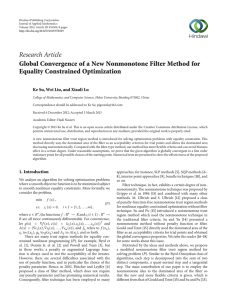 Research Article Global Convergence of a New Nonmonotone Filter Method for