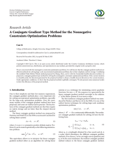 Research Article A Conjugate Gradient Type Method for the Nonnegative Can Li