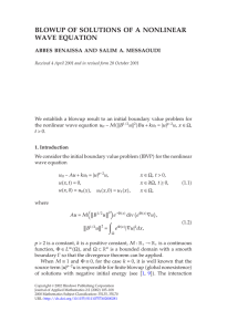 BLOWUP OF SOLUTIONS OF A NONLINEAR WAVE EQUATION