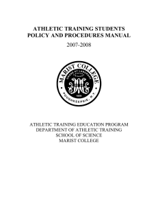 ATHLETIC TRAINING STUDENTS POLICY AND PROCEDURES MANUAL 2007-2008