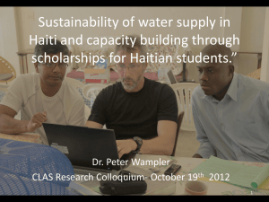 Sustainability of water supply in Haiti and capacity building through