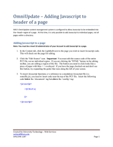 OmniUpdate – Adding Javascript to header of a page