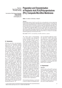 Preparation and Characterisation of Polylactic Acid (PLA)/Polycaprolactone (PCL) Composite Microfibre Membranes