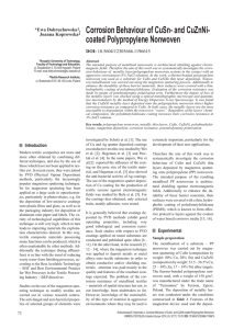 Corrosion Behaviour of CuSn- and CuZnNi- coated Polypropylene Nonwoven *Ewa Dobruchowska ,