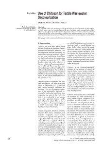 Use of Chitosan for Textile Wastewater Decolourization Lech Kos