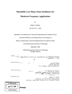 Monolithic  Low  Phase Noise  Oscillators  for by A.