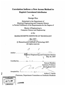 Correlation Indices:  a New  Access  Method to