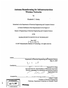 Antenna Beamforming  for Infrastructureless Wireless  Networks