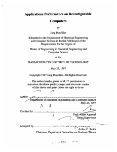 Applications  Performance on Reconfigurable Computers