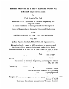 Scheme  Modeled  as  a  Set ... Efficient  Implementation Paul  Agustin  Van  Eyk