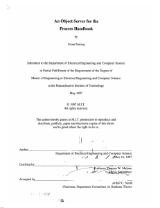 An Object Server for the Process  Handbook