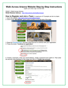 Walk Across Arizona Website Step-by-Step Instructions