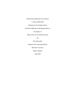 Political Knowledge and Voter Turnout A Thesis (THES 698)