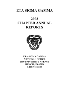 ETA SIGMA GAMMA  2003 CHAPTER ANNUAL