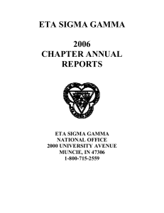 ETA SIGMA GAMMA  2006 CHAPTER ANNUAL