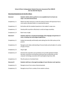 School of Music Undergraduate Student Outcomes Assessment Plan 2008-09