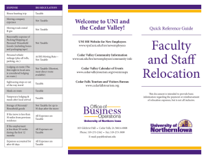 Welcome to UNI and the Cedar Valley! Quick Reference Guide