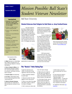 Mission Possible: Ball State’s Student Veteran Newsletter Ball State University