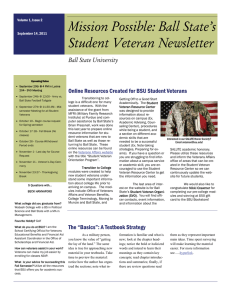 Online Resources Created for BSU Student Veterans