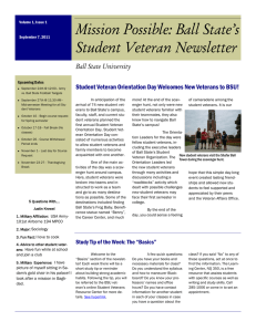 Student Veteran Orientation Day Welcomes New Veterans to BSU!