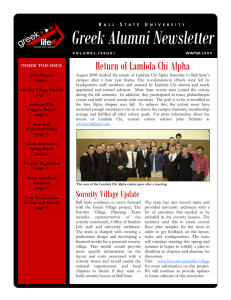 Greek Alumni Newsletter Return of Lambda Chi Alpha  B