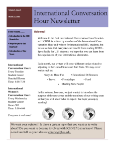 International Conversation Hour Newsletter Welcome!
