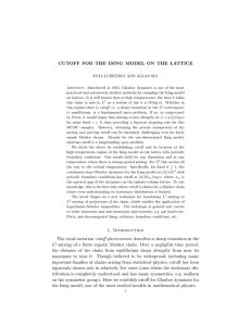 CUTOFF FOR THE ISING MODEL ON THE LATTICE