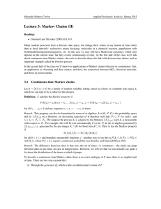Lecture 3: Markov Chains (II)