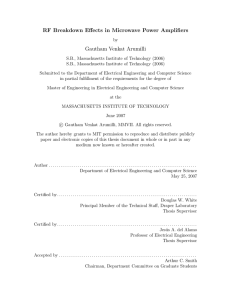 RF Breakdown Effects in Microwave Power Amplifiers Gautham Venkat Arumilli