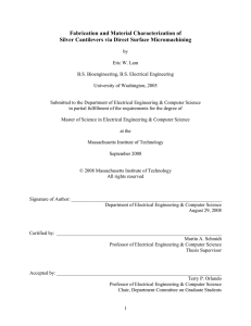 Fabrication and Material Characterization of Silver Cantilevers via Direct Surface Micromachining