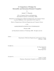 A Comparison of Designs for Extensible and Extension-Oriented Compilers Austin T. Clements