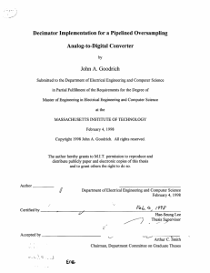 Decimator  Implementation  for a Pipelined  Oversampling A.