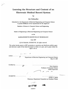 by Learning the  Structure and  Content  of ... Electronic  Medical  Record  System Jiri  Schindler