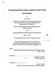 Training Spatial Knowledge  Acquisition  Using  Virtual Environments