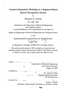 Context-Dependent  Modeling  in  a  Segment-Based