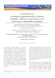 Investing in longitudinal studies of primary performance, sustainability and quality?