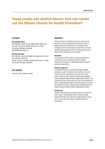 Young people and alcohol misuse: how can nurses AUTHORS ABSTRACT