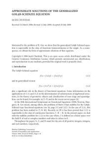 APPROXIMATE SOLUTIONS OF THE GENERALIZED GOŁA¸B-SCHINZEL EQUATION