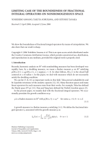 LIMITING CASE OF THE BOUNDEDNESS OF FRACTIONAL