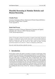 Plausible Reasoning in Modular Robotics and Human Reasoning Claudiu Pozna